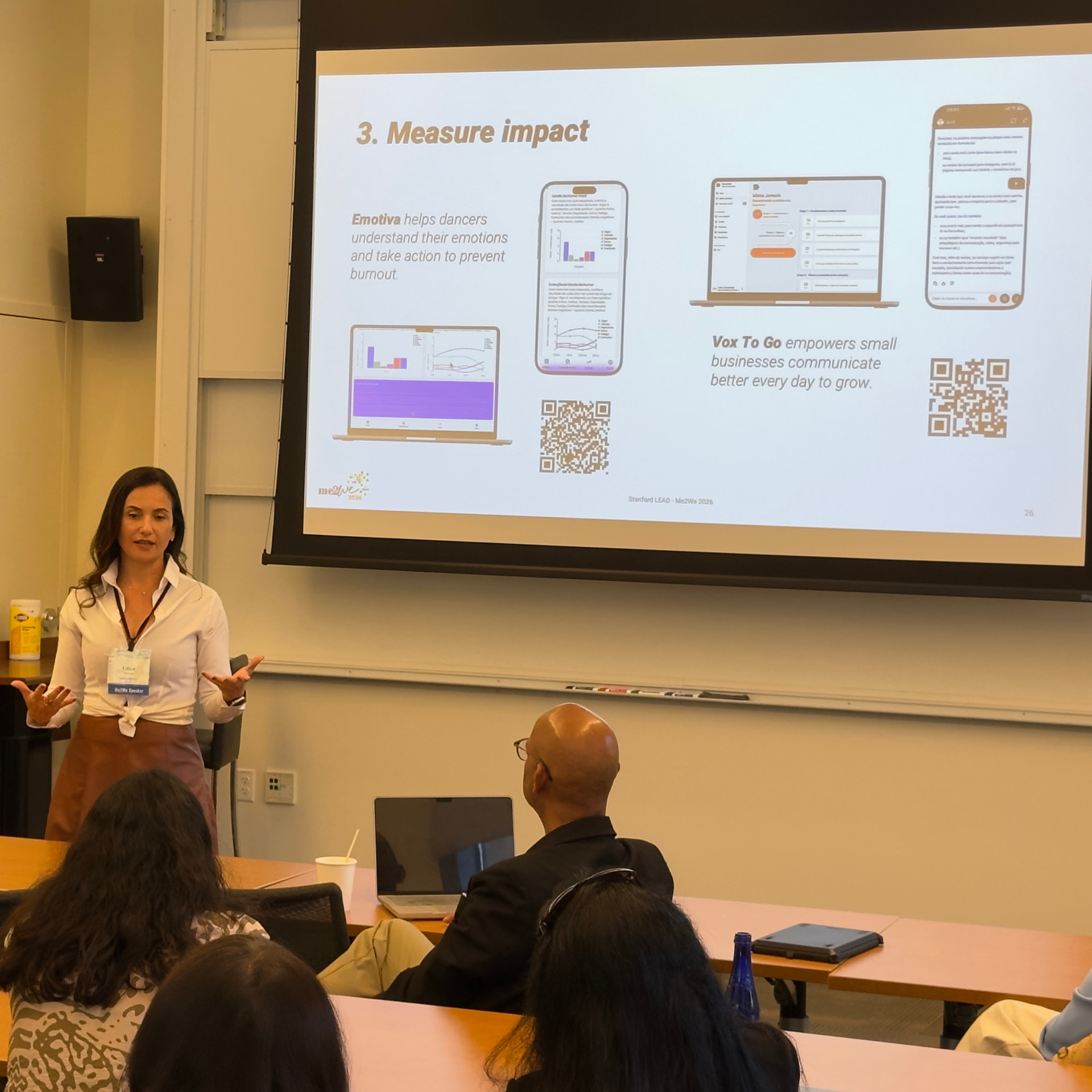 Apresentação de empreendedorismo na Stanford